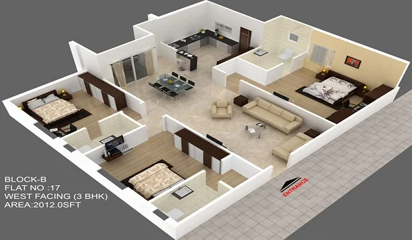 Featured Image of 3-BHK Model Apartment