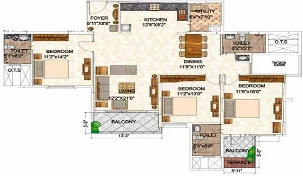 Featured Image of Century Liva 3 BHK Apartment Floor Plan